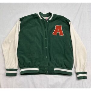 NICOLA BEE JUNIORS SIZE M Varsity Fleece Bomber Jacket Monogram Letter A